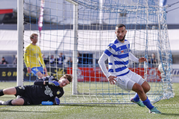 SPAKENBURG, 23-03-2024, Sportpark de Westmaat, Betnation Divisie. Dutch Tweede Divisie football season 2023 / 2024. Match between SV Spakenburg and FC Lisse
Spakenburg player Ahmed el Azzouti scores 1-0