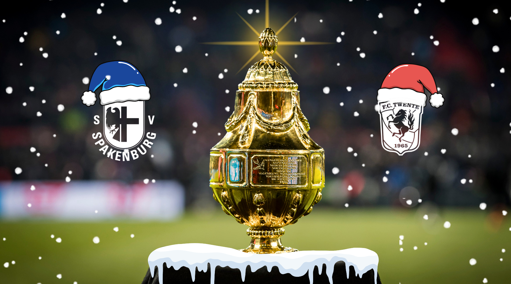 Programma KNVB bekerwedstrijd en Blauwe Kerst Party