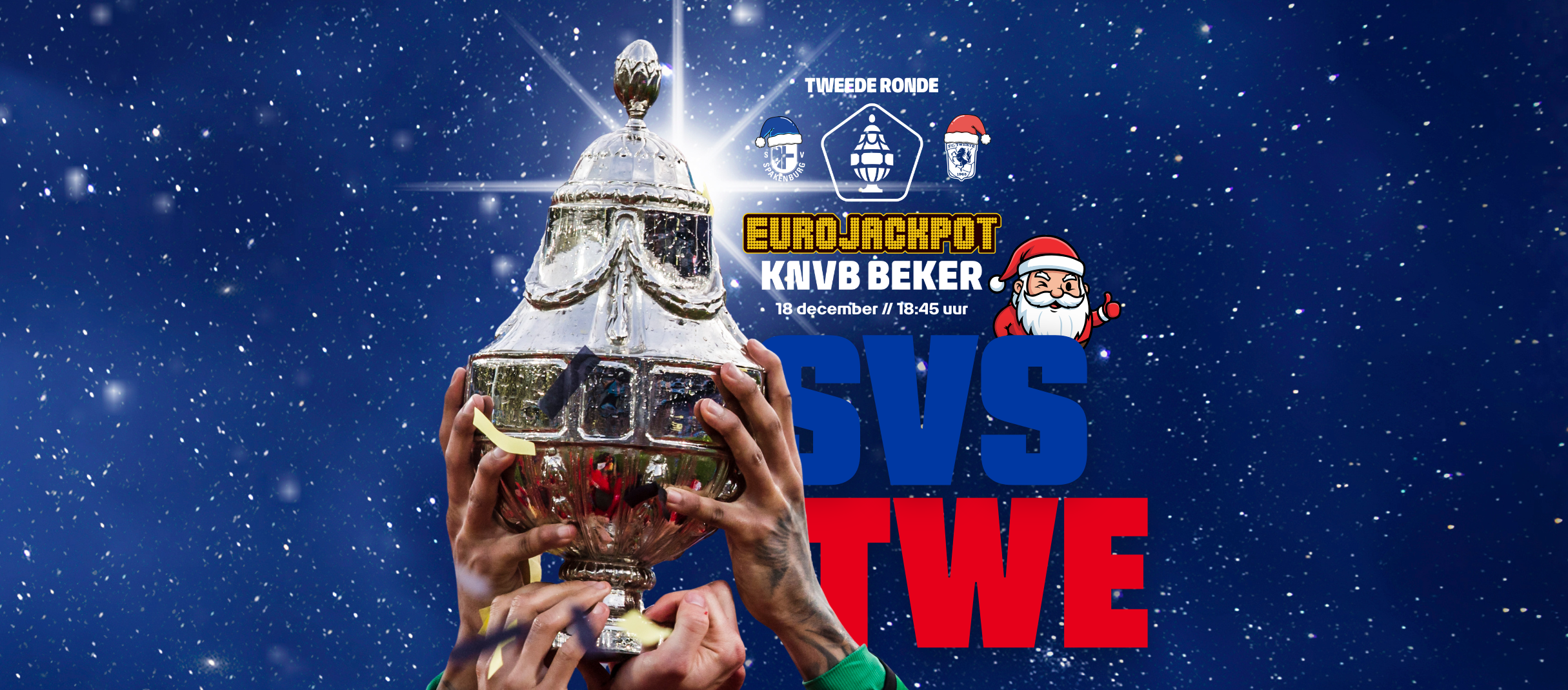 Programma KNVB bekerwedstrijd en Blauwe Kerst Party